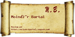Molnár Bartal névjegykártya